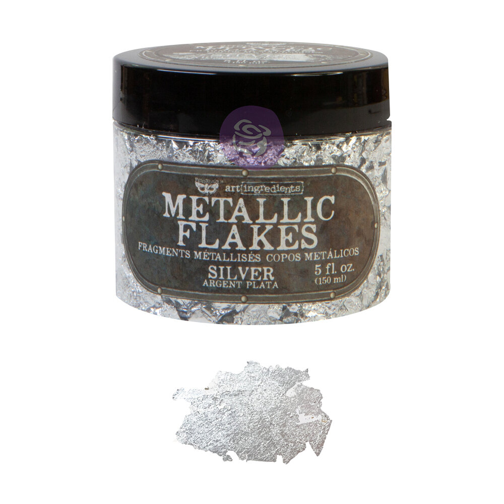 Art Ingredients - Metal Flakes - Silver - 1 jar, total weight 30g including container