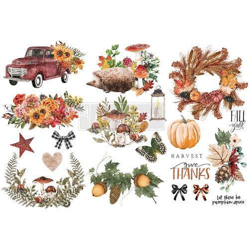 Decor Transfers® - Autumn Essentials 3 sheets, 6&quot;x12&quot;