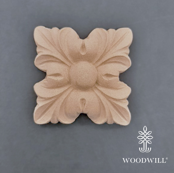 Wood Carved Decorative Flower 7.5cm. X 7.5cm