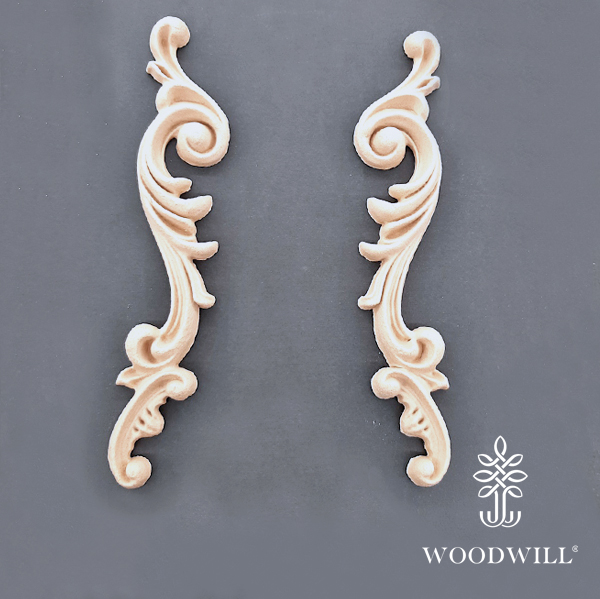 Wood Carved Decorative Set of 2 pieces 18.5cm x 3cm