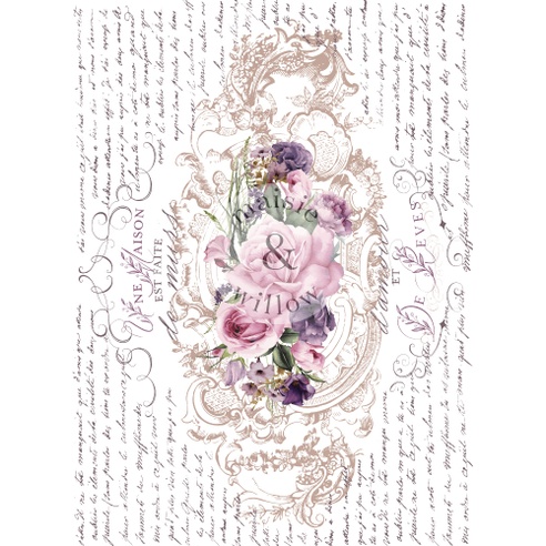 Maisie &amp; Willows Transfers - Floral Poems - 2 sheets, total design size 40,64 cm x 58,42 cm, Rub-on