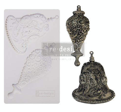 Redesign Décor Moulds® - Silver Bells - 1 pc, 12,7 cm x 20,32 cm, 8 mm thickness