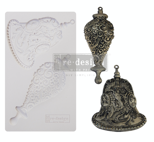 Redesign decor moulds silver bells 5x8 8mm thick