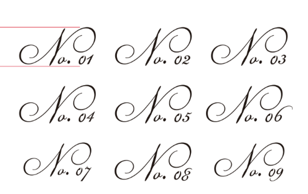 Stencil - Number cursive letter 5 cm high / sheet 30 x 40 cm