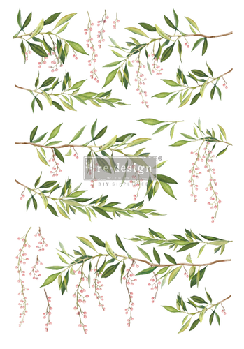 Redesign Décor Transfers® - Spring Branch - Total sheet size 60,96 cm x 88,90 cm, cut into 3 sheets