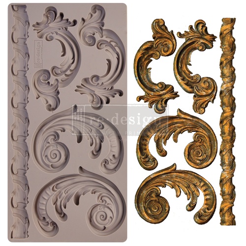 Redesign Décor Moulds® - Lilian Scrolls - 1 pc - 12,7 cm x 25,4 cm - 8 mm thickness