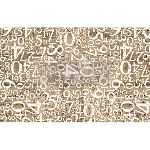 Découpage Décor Tissue Paper - Engraved Numbers - 1 sheet, 48,25 cm x 76,20 cm