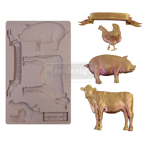 [655350652029] Redesign Décor Moulds® - Farm Animals - 1 pc - 12,7 cm x 20,32 cm - 8 mm thickness