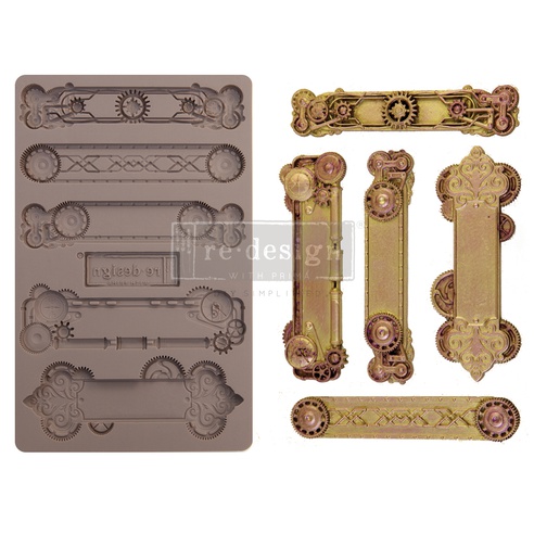 [655350652166] Redesign Décor Moulds® - Steampunk Plates - 1 pc, 12,7 cm x 20,32 cm, 8 mm thickness