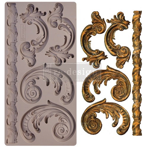 [655350654603] Redesign Décor Moulds® - Lilian Scrolls - 1 pc - 12,7 cm x 25,4 cm - 8 mm thickness