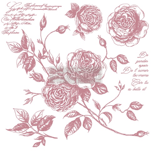 [655350650681] Redesign Decor Stamp - Romance Roses - 30,48 cm x 30, 48 cm (6 pcs)