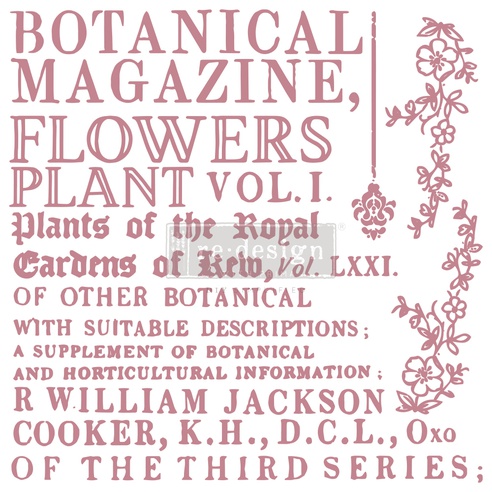 [655350651176] Redesign Decor Stamp - Botanical Encyclopedia - 30,48 cm x 30, 48 cm (12 pcs)