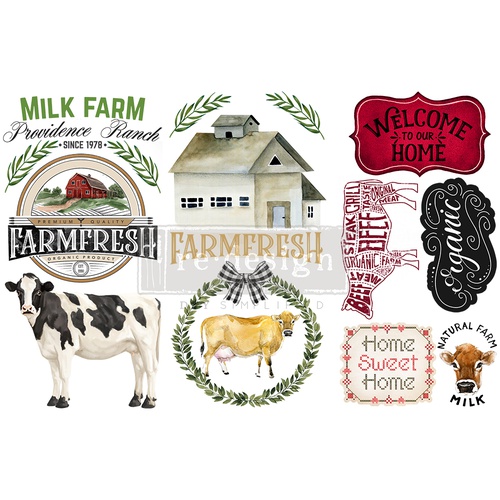 [655350653446] Redesign Décor Transfers® - Home &amp;amp; Farm - 3 sheets, 15,24 cm x 30,48 cm