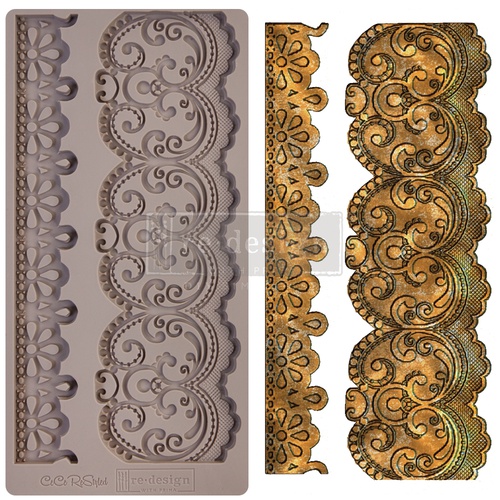 [655350654344] Redesign Décor Moulds® - CECE Border Lace - 1 pc, 12,7 cm x 25,4 cm, 8mm tickness