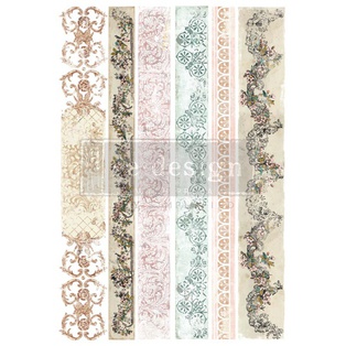 Décor Transfers® - Elegant Accents - Total sheet size 61 cm x 89 cm, cut into 3 sheets