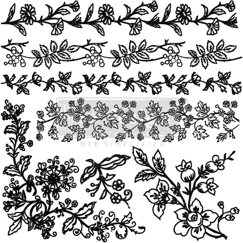 [655350654184] Décor Stamp - Bold Branches - 30,5 cm x 30,5 cm sheet size, total 7 pcs