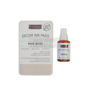 Décor Ink Pad  - Rose Beige - 1 magnetic case + dry ink pad + 10ml ink bottle
