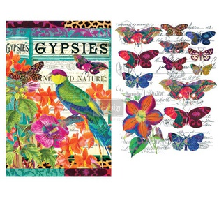 Redesign Décor Transfers® - Boho Bird Butterfly - size 55,88 cm x 76,20 cm