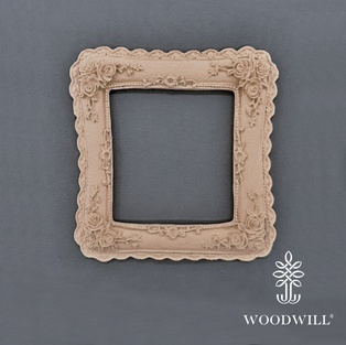 Wood Carving Decorative Frame Parallel 13.5cm x 13.5cm