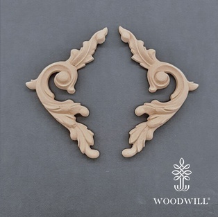 Wood Carving Decorative set of 2 Pieces 11cm. x 11.2cm