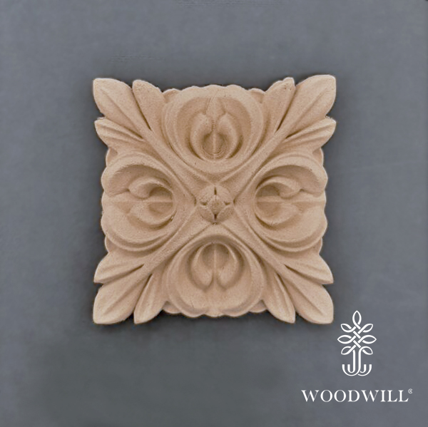 [801336] Wood Carving Decorative Tile 9.5cm. X 9.5cm