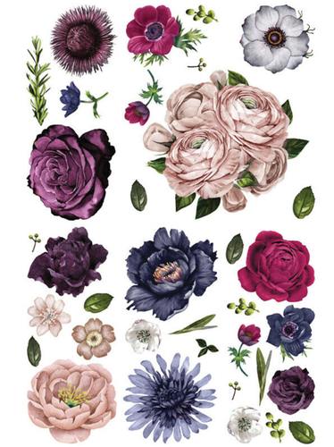 [655350644222] Redesign Décor Transfers® - Lush Floral II - 6 sheets, design size 111,76 cm x 76,20 cm