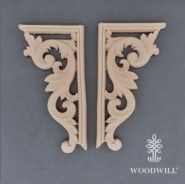 [802100] Wood Sculptural Decorative Set of 2 Pieces 12.5cm. x 6.5cm