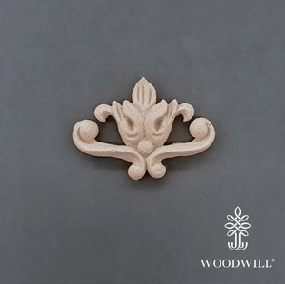 Wood Carving Decorative Center 4.5cm x 3.4cm