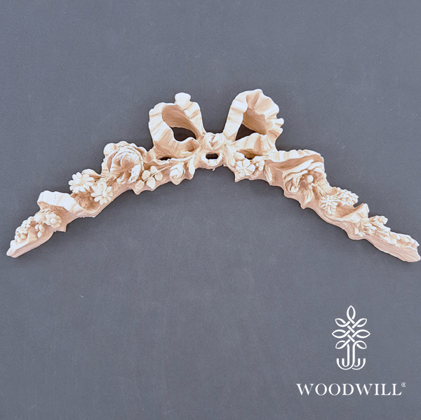 [802881] Wood Carved Decorative Bow 13 cm x 33 cm