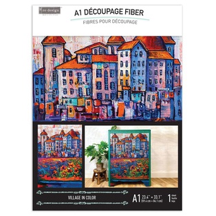 A1 Decoupage Fiber - Village In Color