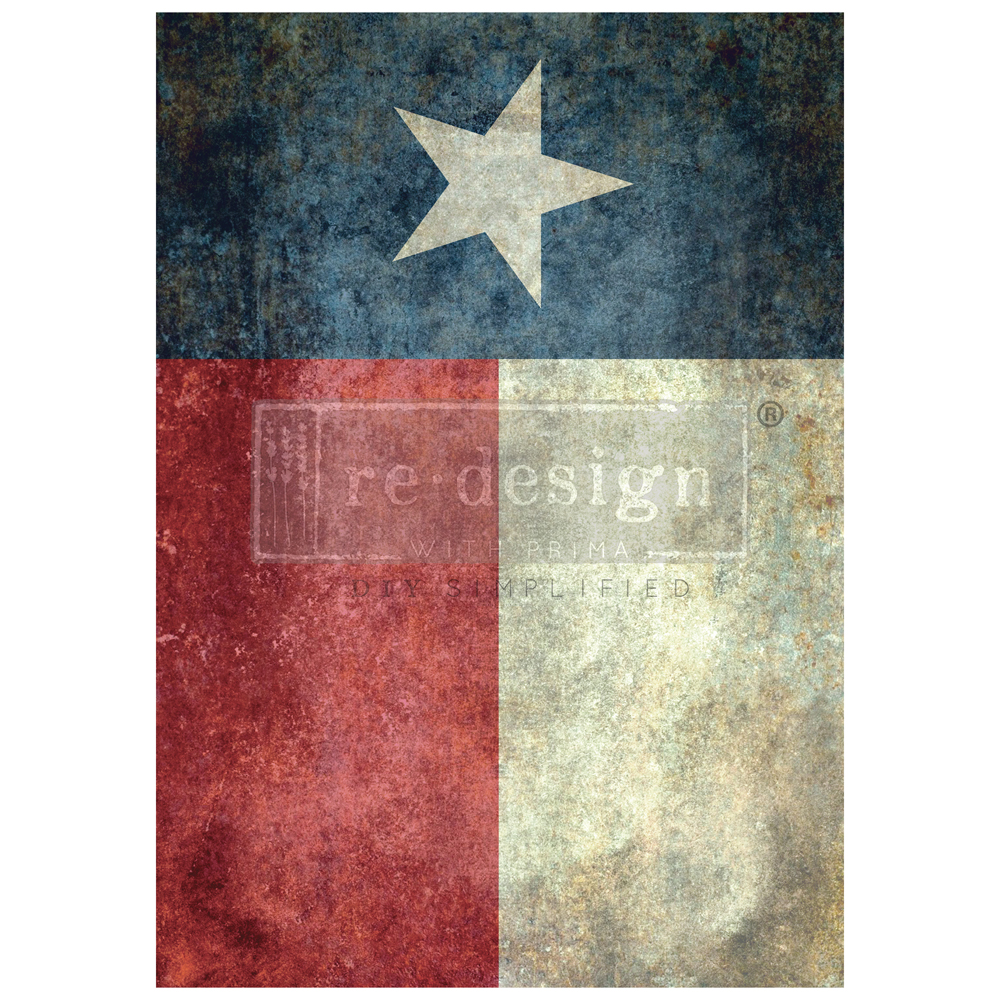 [655350669805] A1 Decoupage Fiber - Texas Flag