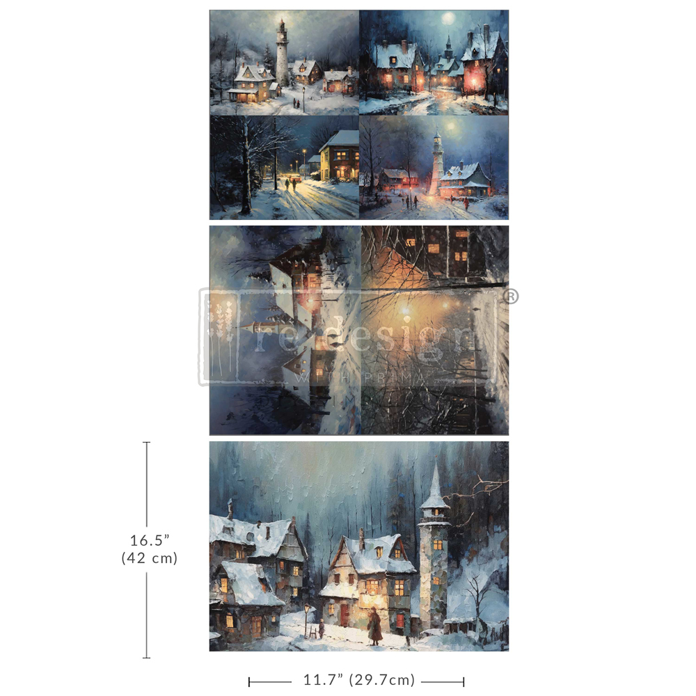 [655350671501] A3 Decoupage Fiber Pack - Snowy Twilight