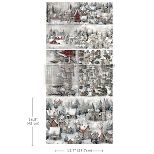 A3 Decoupage Fiber Pack - Silent Night Snow Village