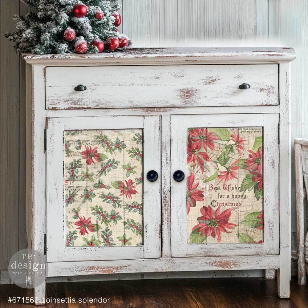 [655350671563] A3 Decoupage Fiber Pack - Poinsettias