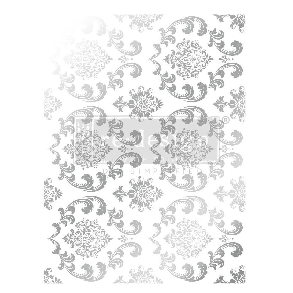 [655350674892] Decor Foil Transfers® Kacha - Silver House of Damask