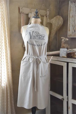 Apron - Vintage paint logo - linen color