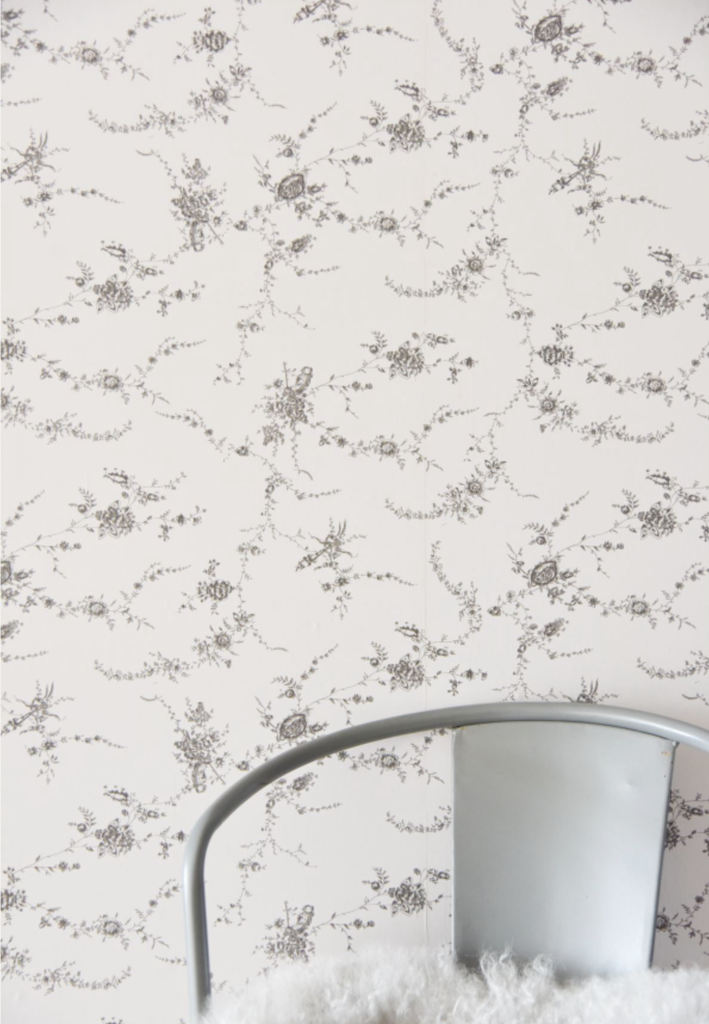 [700342] Wallpaper - Flowers - French grey
