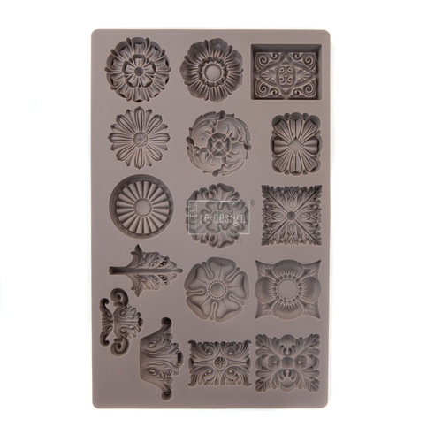 [655350636456] Redesign Décor Moulds - Etruscan Accents - 1 pc, 12,7 cm x 20,32 cm, 8 mm thickness