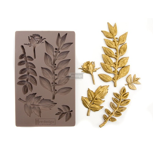 [655350635756] Redesign Décor Moulds® - Leafy Blossoms - 1 pc, 12,7 cm x 20,32 cm, 8 mm thickness