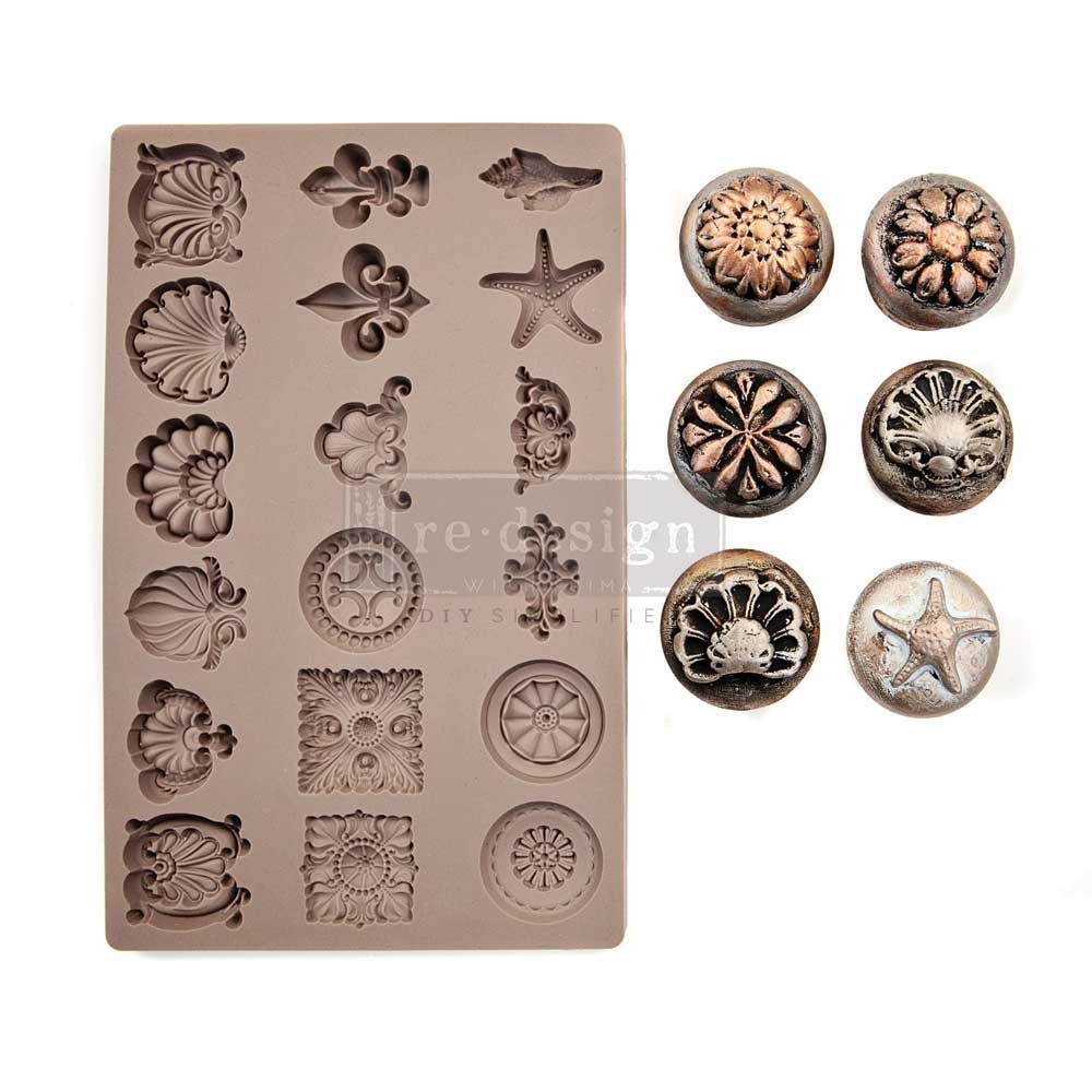 [655350638849] Redesign Décor Moulds® - Seashore Treasures - 1 pc, 12,7 cm x 20,32 cm, 8 mm thickness