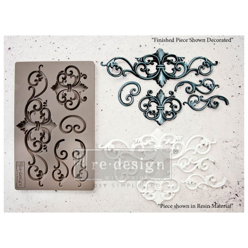 [655350632359] Redesign Décor Moulds® - Tillden Flourish - 1 pc, 12,7 cm x 20,32 cm, 8mm thickness