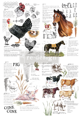 Redesign Décor Transfers® - Farm Life - size 60,96 cm x 76,20 cm, cut into 2 sheets