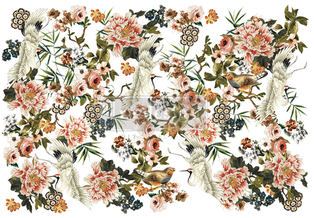 Redesign Décor Transfers® - Elegance &amp; Flowers - size 121,92 cm x 88,90 cm, cut into 3 sheets
