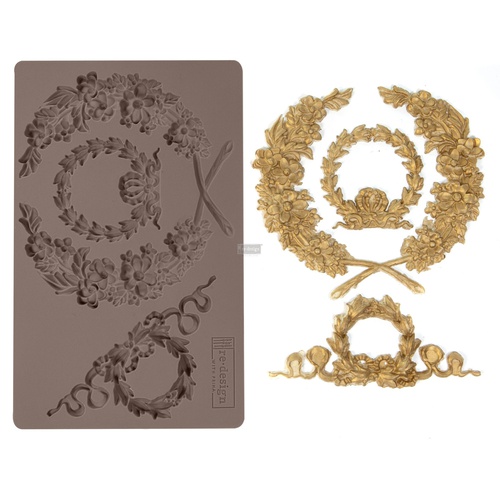 [655350636388] Redesign Décor Moulds® - Laurel Wreath - 1 pc, 12,7 cm x 20,32 cm, 8 mm thickness