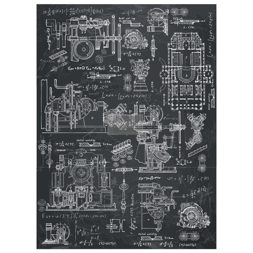 [655350636975] Redesign Décor Transfers® - Industrial Mechanics 22&quot;x 30&quot;